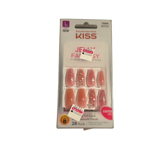Kiss Jelly Fantasy Press-On Nails – Long, Clear Pink Style - Picture 5 of 6